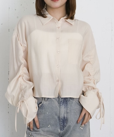 ドロストスリーブショートシャツ