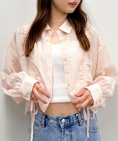 シアードットドロストシャツ