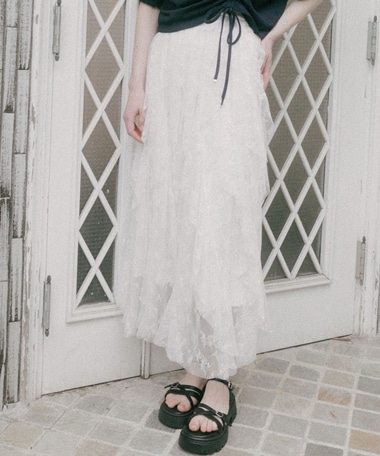 レースエスカルゴラッフルスカート