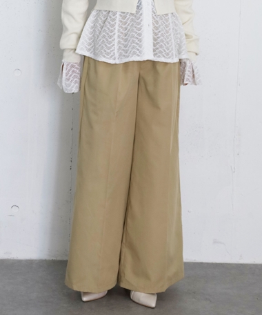 ベルト付きタックワイドチノパン