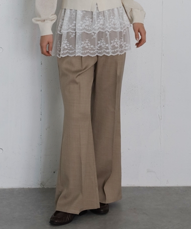 レース付きセミフレアスラックス