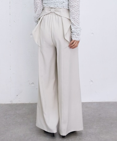 バックリボンタックワイドスラックス