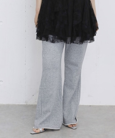 ビジューセミフレアスウェットパンツ