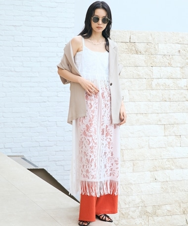 フリンジレースキャミワンピース