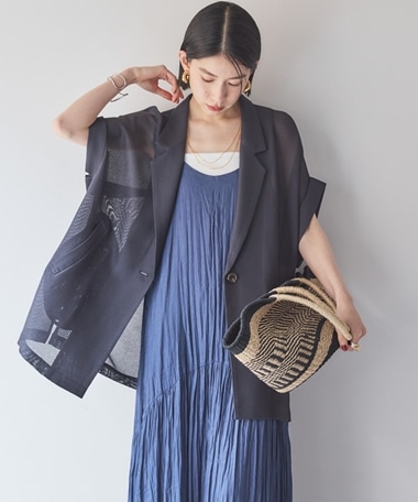 【HIT ITEM/累計販売数4000枚突破】メッシュフレンチスリーブジャケット／