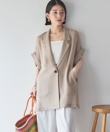 【HIT ITEM/累計販売数4000枚突破】メッシュフレンチスリーブジャケット／