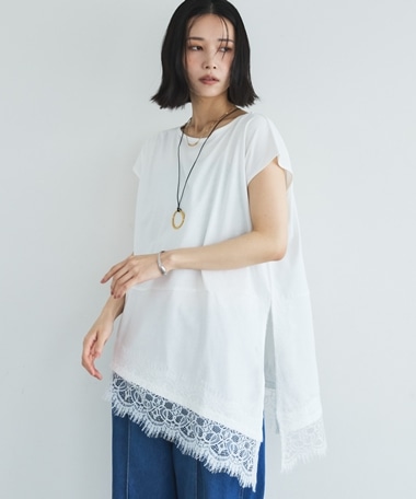 【イージーケア／接触冷感】イレヘムレースフレンチＴＯＰＳ