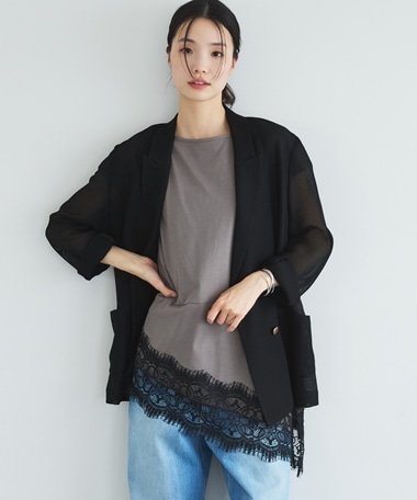 【イージーケア／接触冷感】イレヘムレースフレンチＴＯＰＳ