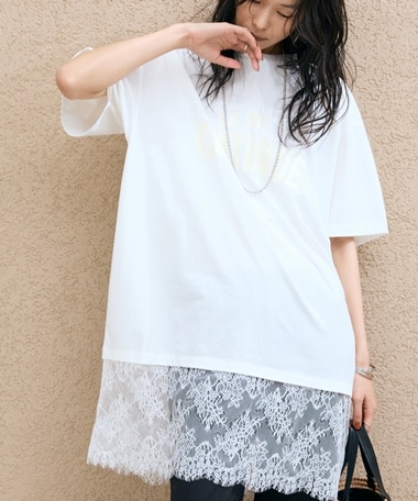 裾レースオーバーロゴＴｅｅ