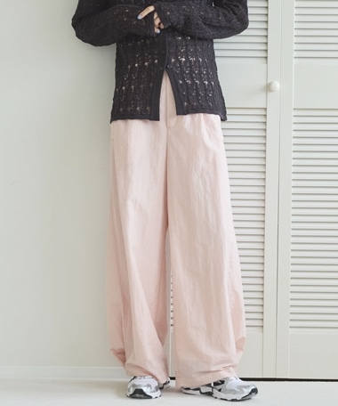 EC限定【ハンドウォッシャブル】シャイニータックワイドパンツ