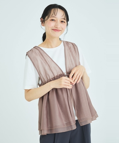 【Liora by archives】Ｔシャツ×シアートップスセット