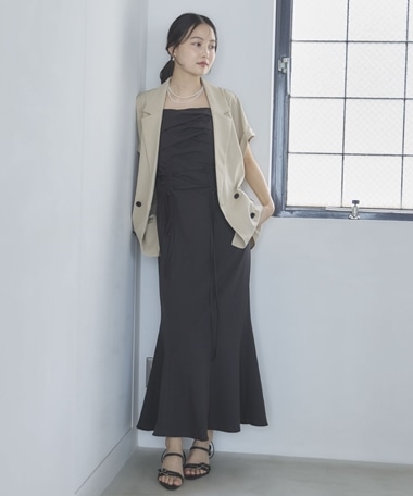 【ＯＮかわ】ウォッシャブルタックドロストキャミワンピース