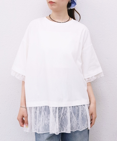 フリルレースドッキングBIGTEE
