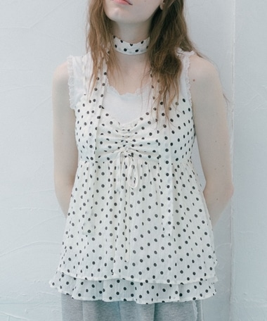 レースフリルタンクトップ