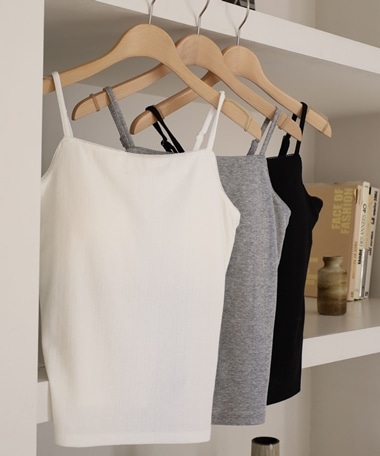 カップ付きハリヌキカットキャミソール