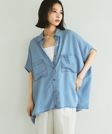 ソフトデニム２ＷＡＹフレンチシャツ