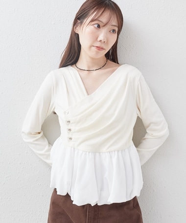 【ＯＮかわ】タックドレープバルーンドッキングＴＯＰＳ