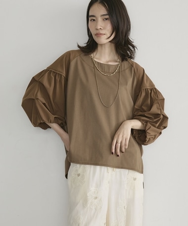 【26AW EC先行予約】【接触冷感／イージーケア】タックデザイントップス／