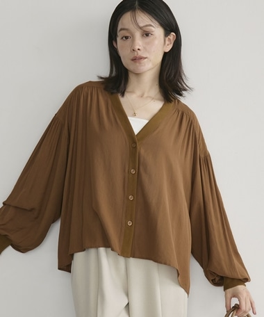 【26AW EC先行予約】強撚糸シアーブラウスカーディガン
