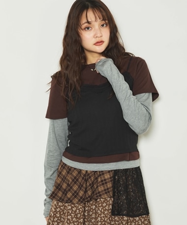 ３ピースレイヤードカットＴＯＰＳ