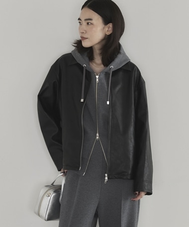 シンセティックレザーブルゾン