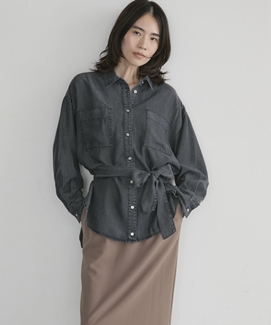 【26AW EC先行予約】ソフトデニム３ＷＡＹボウタイシャツ